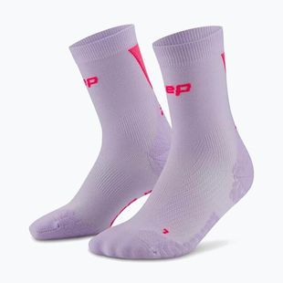 Шкарпетки компресійні чоловічі CEP Ultralight Mid Cut 4.0 lilac/pink
