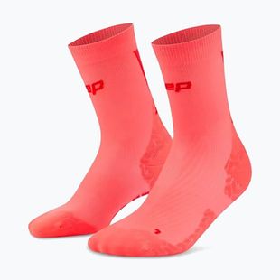 Шкарпетки компресійні чоловічі CEP Ultralight Mid Cut 4.0 neon coral/red