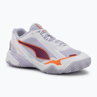 Жіночі гандбольні кросівки PUMA Solarstrike 4 puma white/heat fire/lilac crush berry