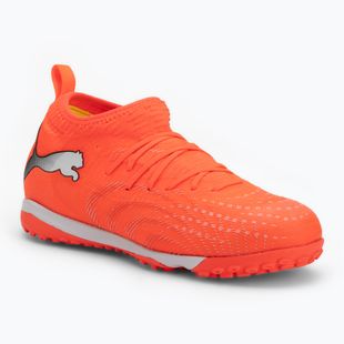 Кросівки футбольні дитячі PUMA Future 9 Match TT + Mid Jr glowing red/puma white/puma black/puma silver