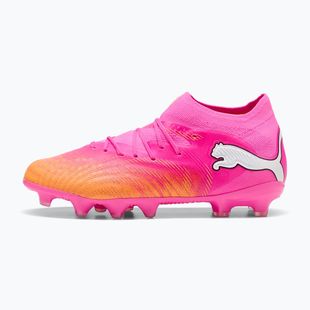 Кросівки футбольні дитячі PUMA Future 9 Pro FG/AG Jr poison pink/puma wht/sun stream/bright aqua/puma blk
