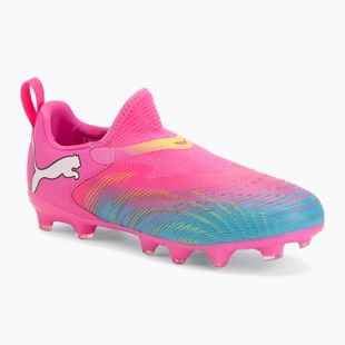 Кросівки футбольні дитячі PUMA Future 9 Match LL FG/AG Jr poison pink/puma wht/sun stream/bright aqua/puma blk