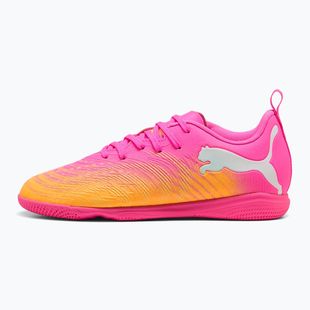 Кросівки футбольні дитячі PUMA Future 9 Play IT Jr poison pink/puma wht/sun stream/bright aqua/puma blk