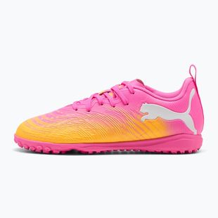 Кросівки футбольні дитячі PUMA Future 9 Play TT poison pink/puma wht/sun stream/bright aqua/puma blk