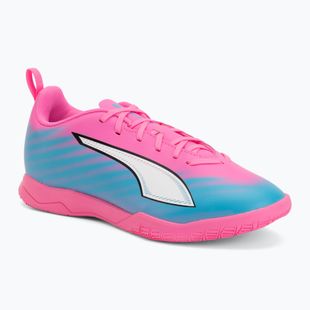 Кросівки футбольні дитячі PUMA Ultra 6 Play It Jr poison pink/puma wht/sun stream/bright aqua/puma blk
