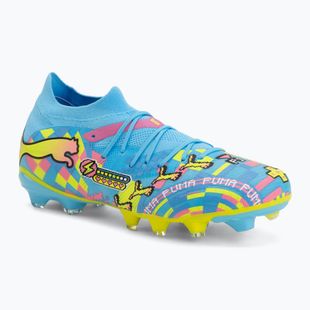 Кросівки для футболу PUMA Future 9 Match Advanced Level FG/AG puma white/blue glimmer/pink glimmer/yellow alert