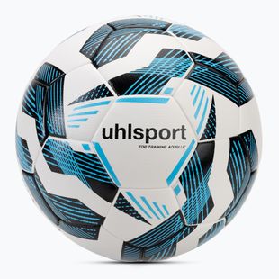 М'яч футбольний uhlsport Fairtrade Top Training Addglue white/black/fluo blue розмір 4