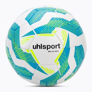 М'яч футбольний uhlsport Lite Soft 350 white/light blue/fluo yellow розмір 4