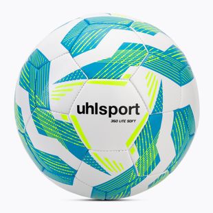 М'яч футбольний uhlsport Lite Soft 350 white/light blue/fluo yellow розмір 5