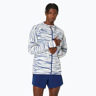 Куртка для бігу чоловіча ASICS Metarun Shibori Waterproof brich/blue expanse