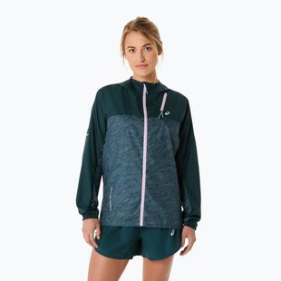 Куртка для бігу жіноча ASICS Fujitrail Packable saxon green/light ube