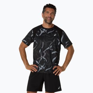 Футболка для бігу чоловіча ASICS Road All Over Print Top performance black