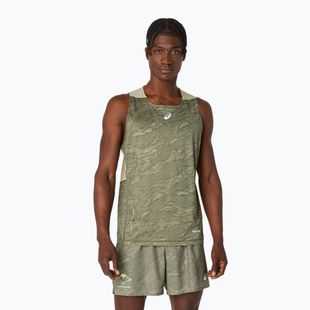 Футболка для бігу чоловіча ASICS Fujitrail Singlet mantle green/khaki