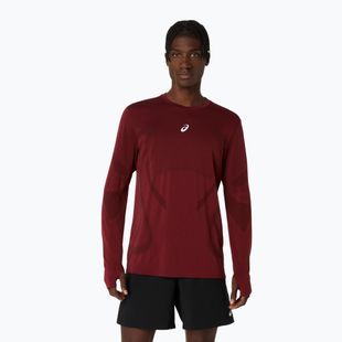 Лонгслів для бігу чоловічий ASICS Road Seamless LS dark red planet
