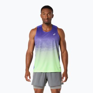 Футболка для бігу чоловіча ASICS Road Fade Singlet cobalt burst/illuminate green