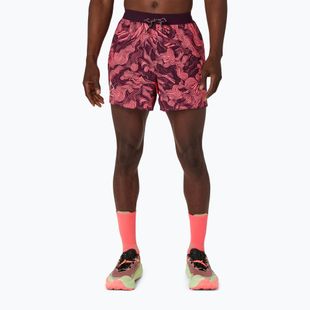 Шорти для бігу чоловічі Asics Fujitrail All Over Print 5In Short Blazing Coral/Dark Aubergine