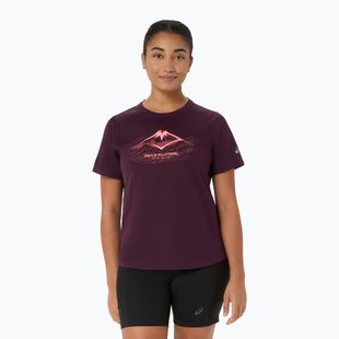 Футболка для бігу жіноча Asics Fujitrail Logo Ss Top Dark Aubergine