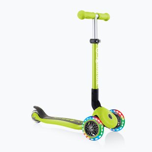 Самокат трьохколісний дитячий Globber Junior Foldable Lights lime green
