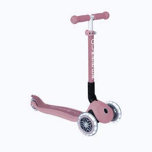 Самокат трьохколісний дитячий Globber Junior Foldable Lights Eco berry