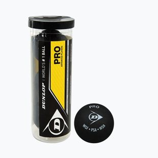 М'ячі для сквошу Dunlop Pro 2 yellow dots 3 шт. black