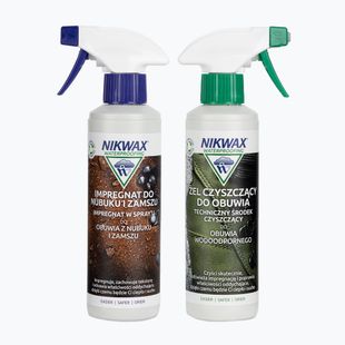 Набір для догляду за взуттям Nikwax Footwear Cleaning Gel+ Nubuk і welur 2 x 300ml