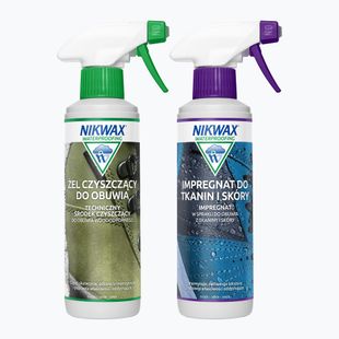 Набір для догляду за взуттям Nikwax Footwear Cleaning Gel + Tkanina і skóra 2 x 300 мл 