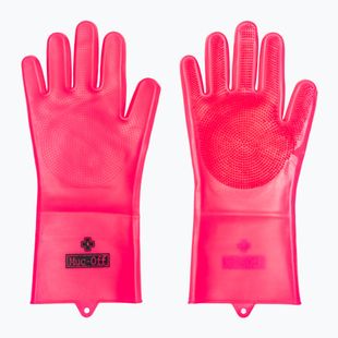 Рукавички для чищення велосипедів Muc-Off Deep Scrubber Gloves рожеві
