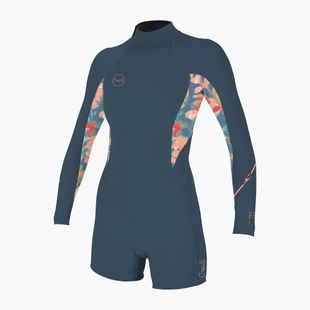Гідрокостюм жіночий O'Neill Bahia 2/1 Back Zip LS Spring copen blue/painted tropics/copen blue