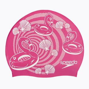 Шапочка для плавання дитяча Speedo Slogan Print pink/white