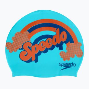 Шапочка для плавання дитяча Speedo Slogan Print blue/navy