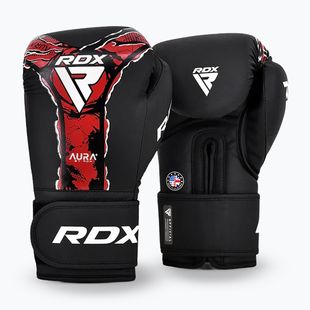 Рукавиці боксерські RDX Boxing New Aura F17 black/red