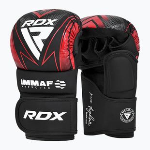 Рукавиці греплінгові RDX IMMAF Approved Shooted Grappling red