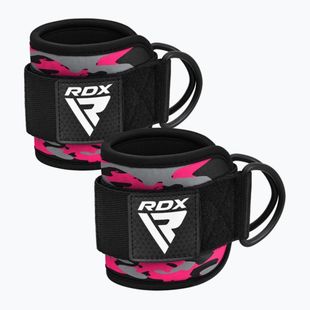 Напульсники для важкої атлетики з тримачами на щиколотку RDX A4 Ankle Straps For Gym Cable Machine pink