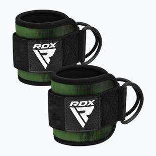 Напульсники для важкої атлетики з тримачами на щиколотку RDX A4 Ankle Straps For Gym Cable Machine army green