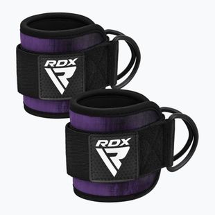 Напульсники для важкої атлетики з тримачами на щиколотку RDX A4 Ankle Straps For Gym Cable Machine purple