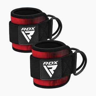 Напульсники для важкої атлетики з тримачами на щиколотку RDX A4 Ankle Straps For Gym Cable Machine red