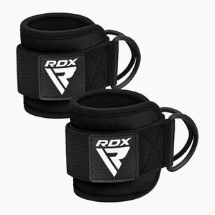 Ремінці на щиколотку з гачками RDX Gym Ankle Pro A4 чорні WAN-A4B-P