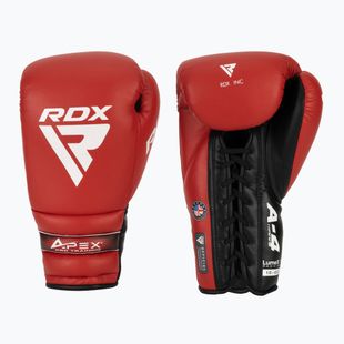 Боксерські рукавички RDX Apex Lace Up Тренувальні спаринг-рукавички червоні