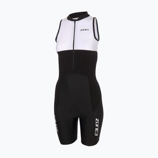 Комбінезон для тріатлону жіночий ZONE3 Lava Long Distance Trisuit black/white/green