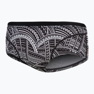 Чоловічі плавальні боксери ZONE3 Kona Speed Brief Shorts з племінним принтом / чорні / білі / помаранчеві
