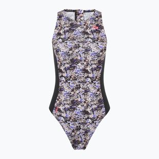 Жіночий злитий купальник ZONE3 Pacific Koa High Neck чорний/зелений