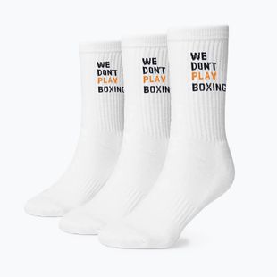 Шкарпетки чоловічі BOXRAW We Don't Play Boxing Crew 3 pairs white