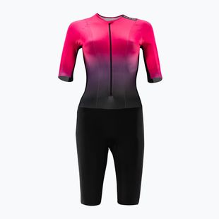 Жіночий костюм для триатлону HUUB Collective Tri Suit чорний/рожевий fade