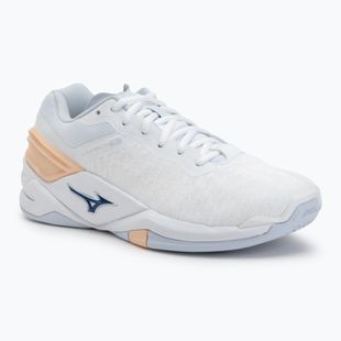 Кросівки гандбольні жіночі Mizuno Wave Stealth Neo white/navy peony/peach parfait