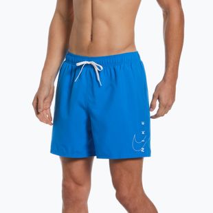 Шорти для плавання чоловічі Nike Swoosh Break 5" Volley блакитні NESSC601-458