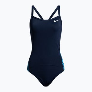 Купальник суцільний жіночий Nike Multiple Print Racerback Splice One синій NESSC051-440