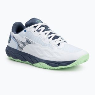 Кросівки тенісні чоловічі Mizuno Wave Enforce Court AC white/ vintage indigo/ neo mint