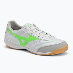 Кросівки футбольні чоловічі Mizuno Morelia Sala Pro IN white/neon green/galaxy silver
