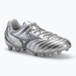 Кросівки футбольні дитячі Mizuno Monarcida Neo III Select Jr Md galaxy silver/8605 c/gold