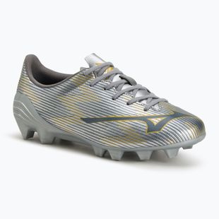 Кросівки футбольні дитячі Mizuno α II Select Jr Md galaxy silver/8605 c/gold
